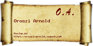 Oroszi Arnold névjegykártya