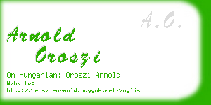 arnold oroszi business card
